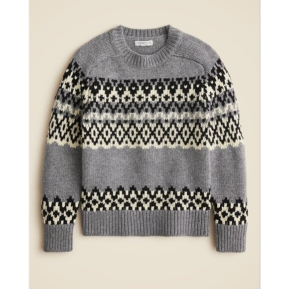 J. Crew Crewcuts Fair Isle Crewneck Wool Blend Sweater Kids' Size Medium NWT! - Picture 1 of 4